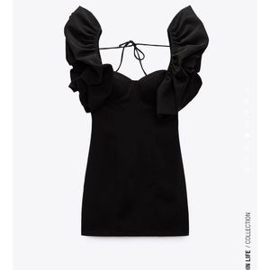 Black Puff Shoulder dress